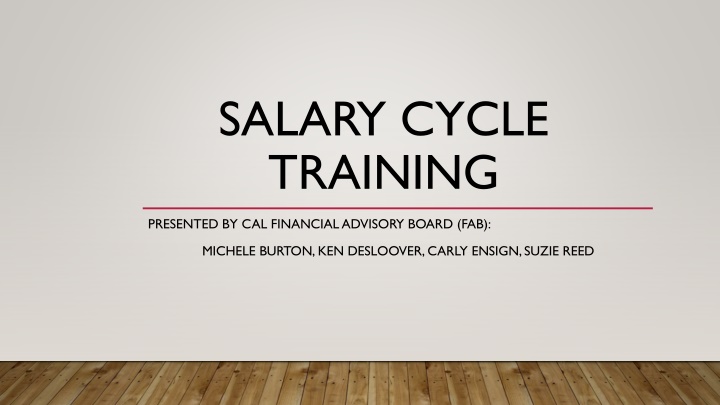 salary cycle training