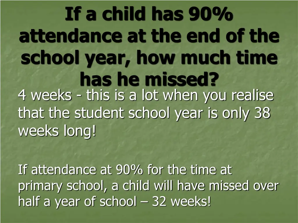 if a child has 90 attendance