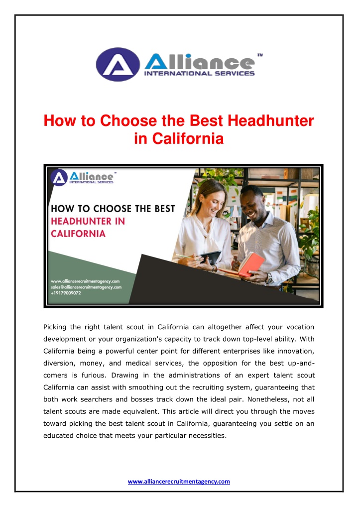 how to choose the best headhunter in california