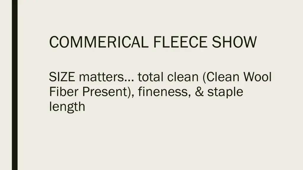 commerical fleece show