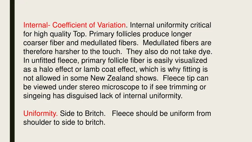 internal coefficient of variation internal