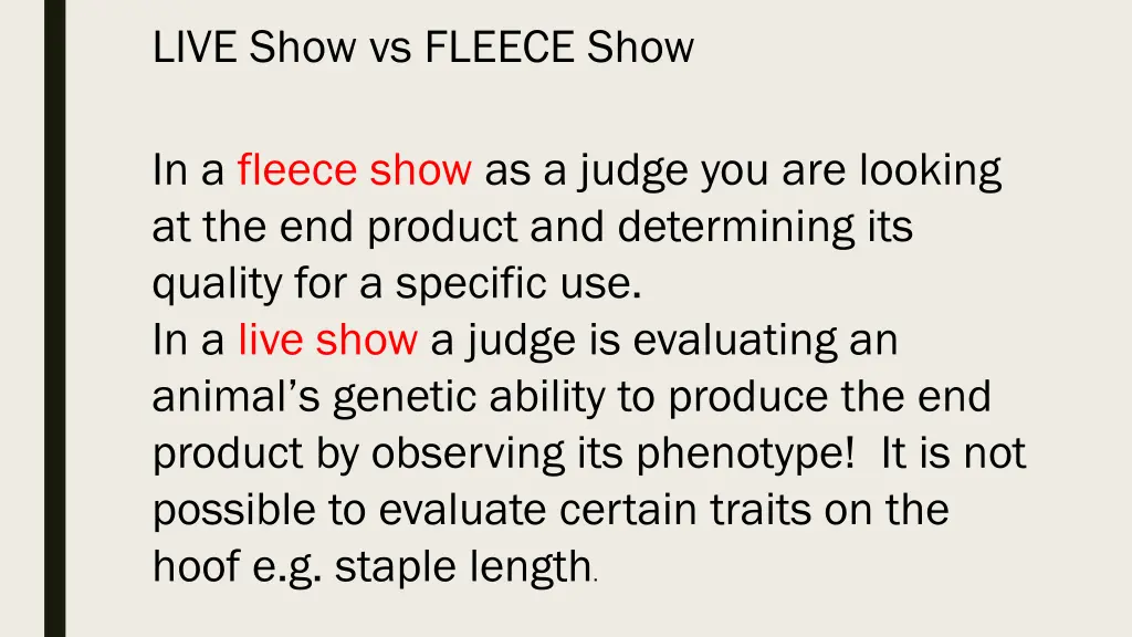 live show vs fleece show