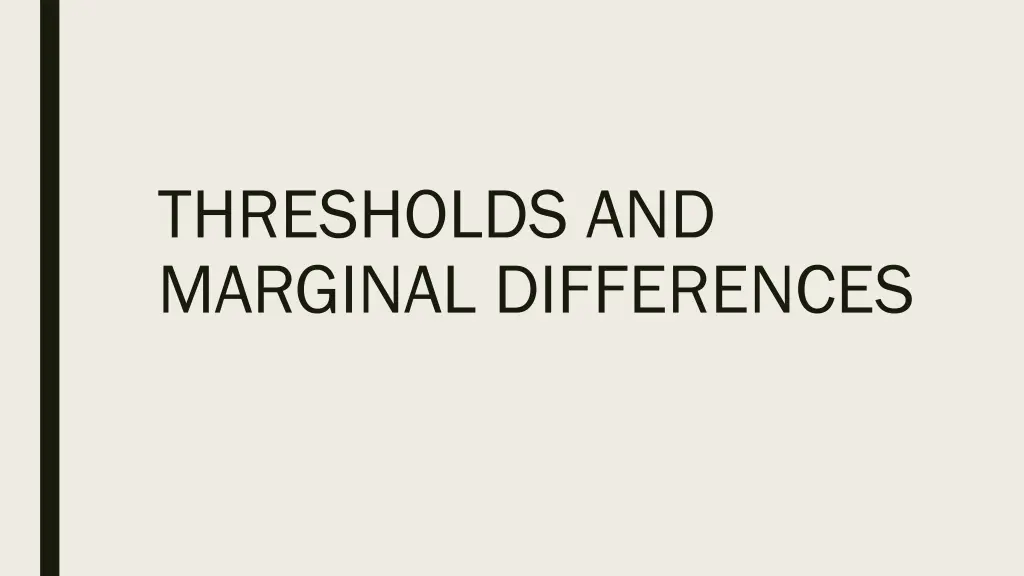 thresholds and marginal differences