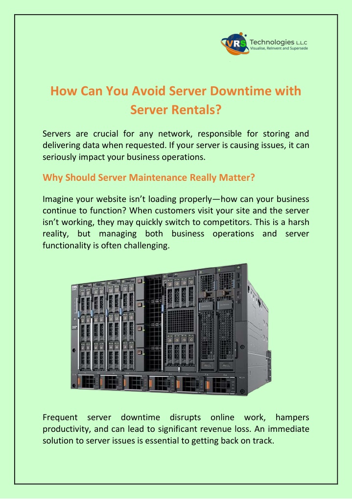 how can you avoid server downtime with server