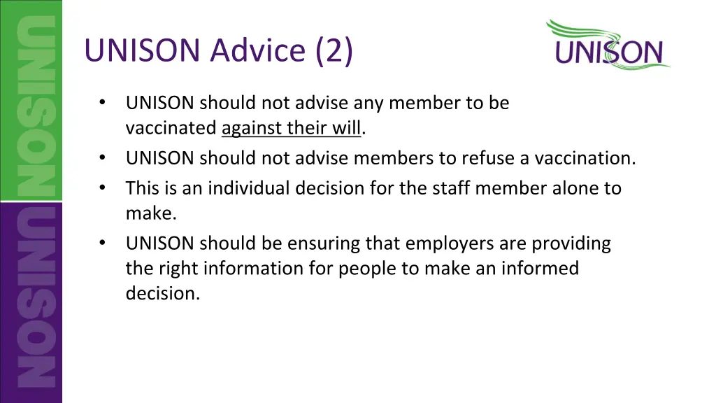 unison advice 2