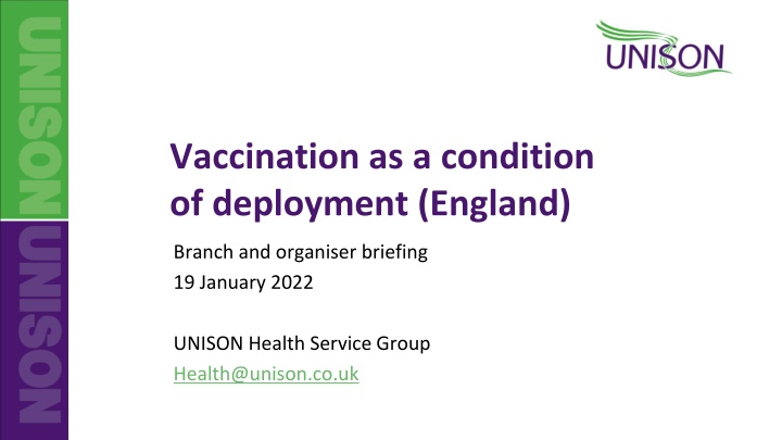 vaccination as a condition of deployment england