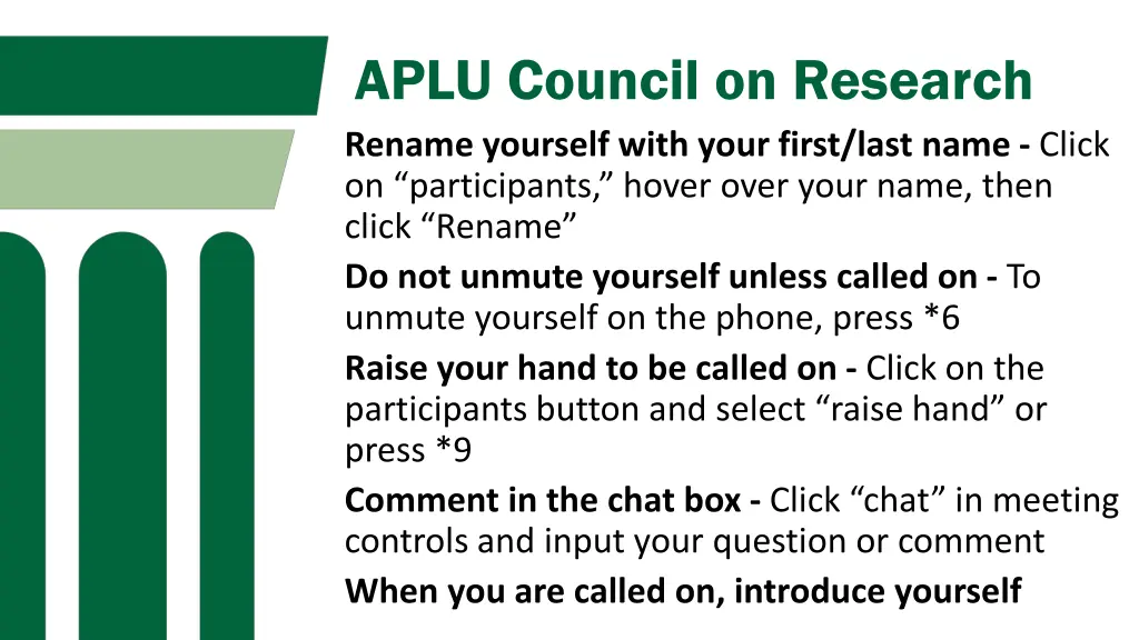 aplu council on research rename yourself with