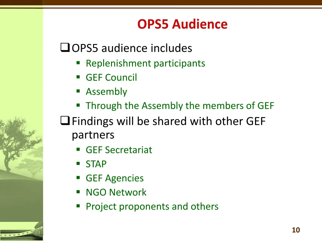 ops5 audience includes replenishment participants