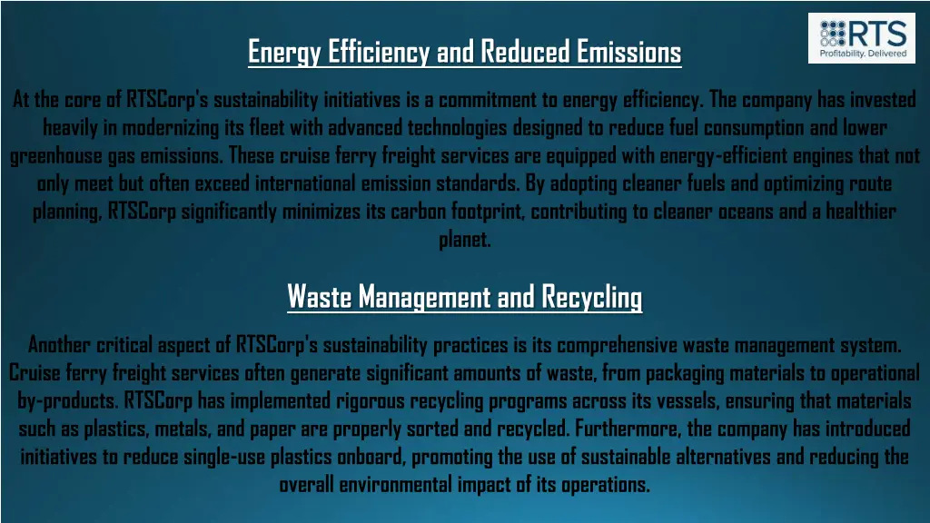 energy efficiency and reduced emissions