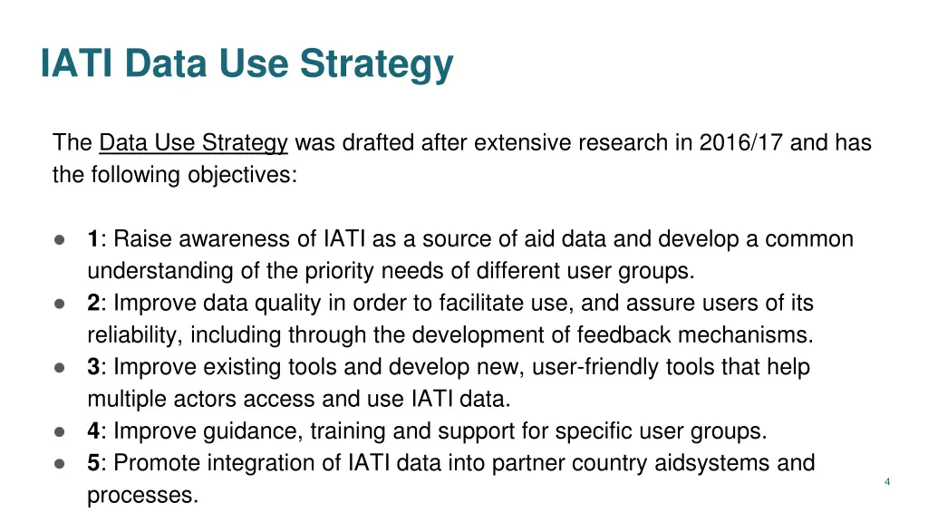 iati data use strategy