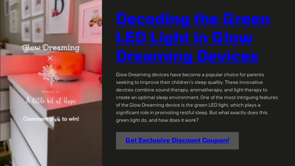 decoding the green led light in glow dreaming