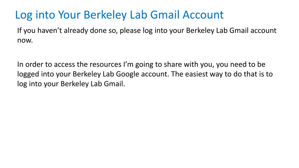 log into your berkeley lab gmail account