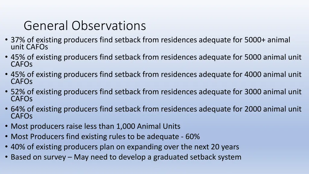 general observations 37 of existing producers