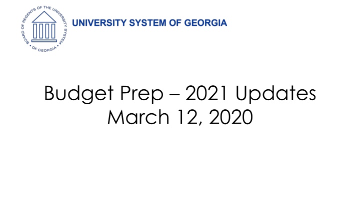 budget prep 2021 updates march 12 2020