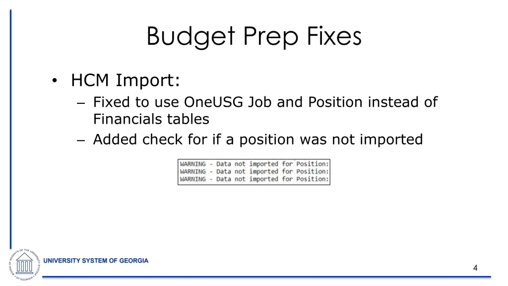 budget prep fixes