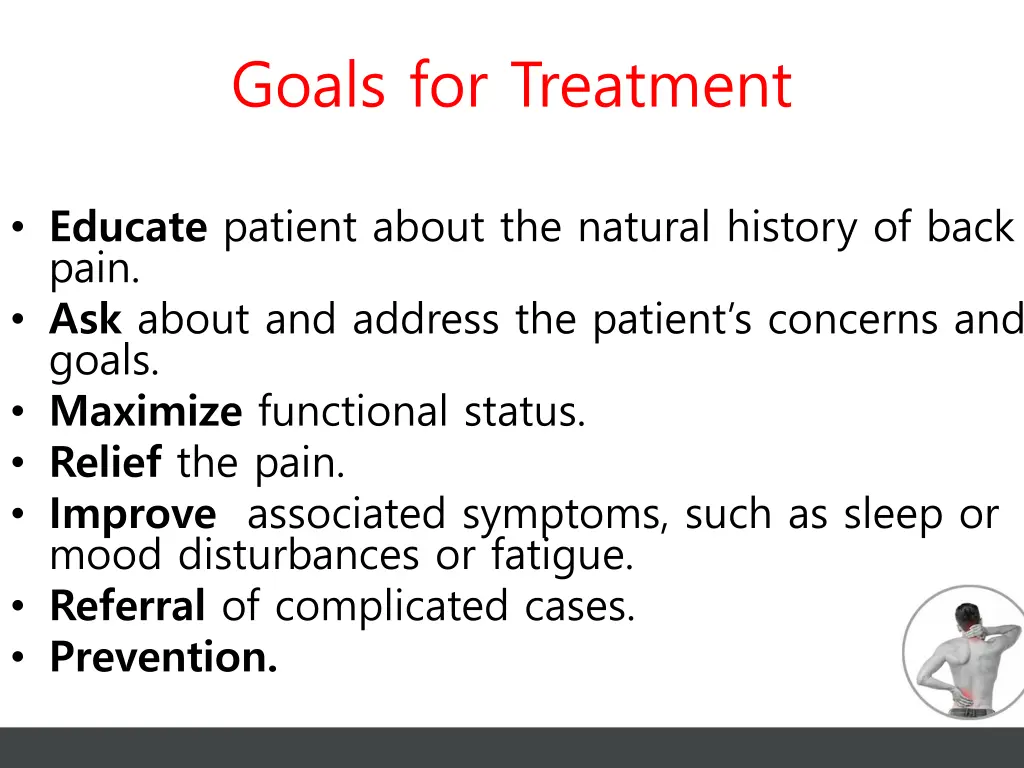 goals for treatment