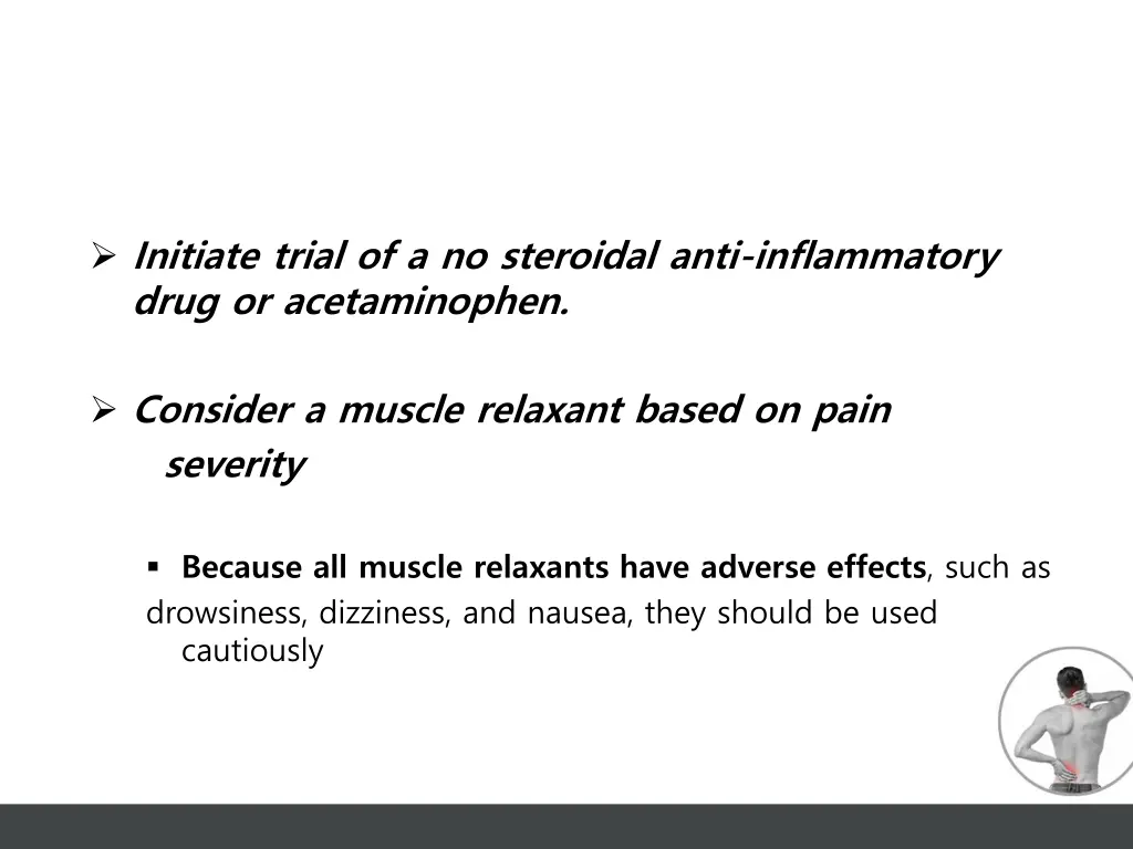 initiate trial of a no steroidal anti