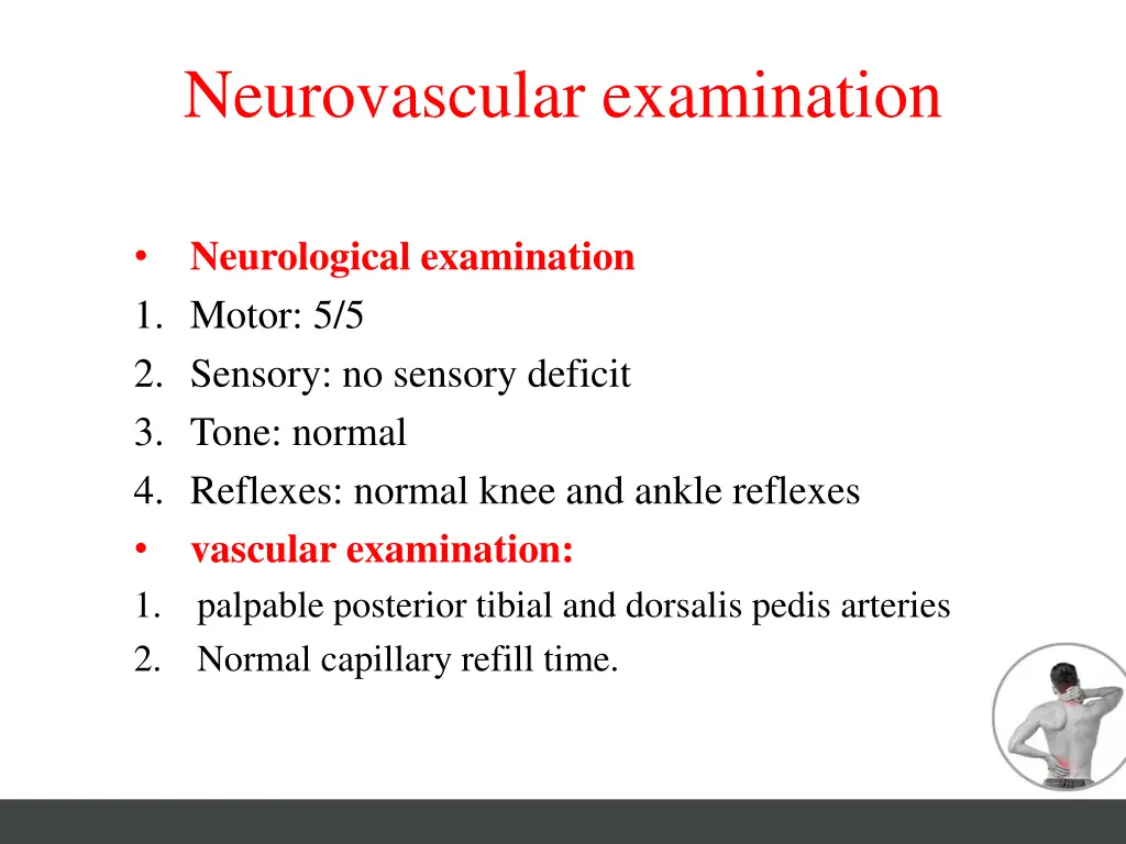 neurovascular examination