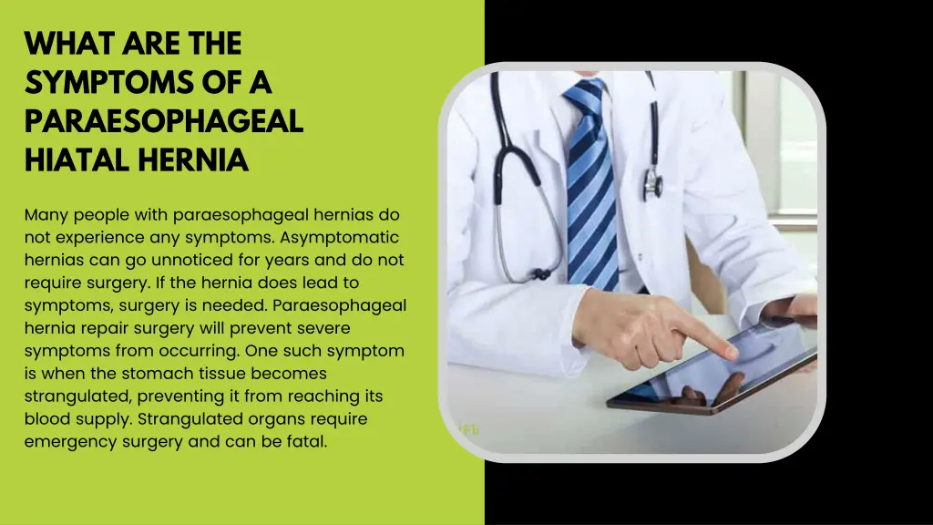 what are the symptoms of a paraesophageal hiatal