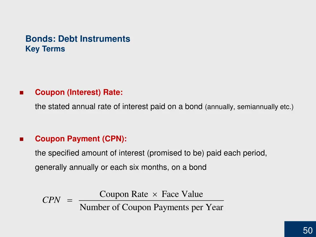 bonds debt instruments key terms 1