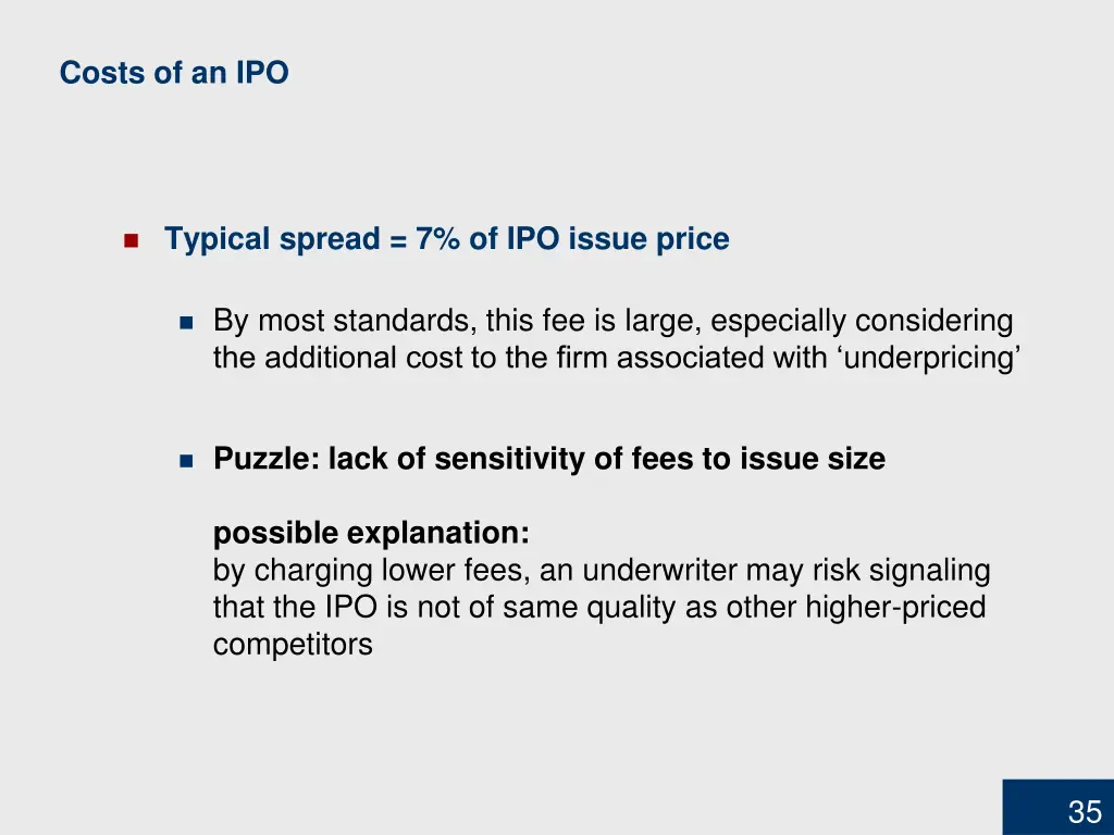 costs of an ipo