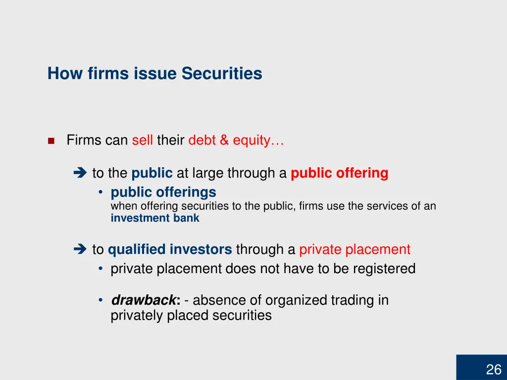 how firms issue securities 1