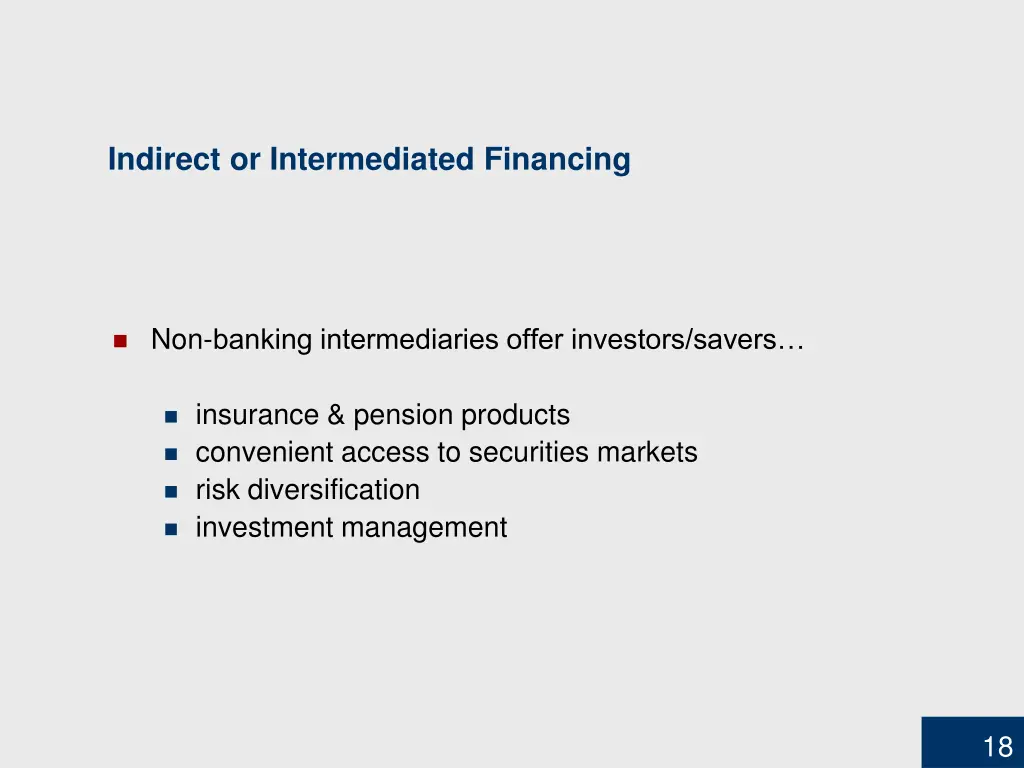 indirect or intermediated financing 1