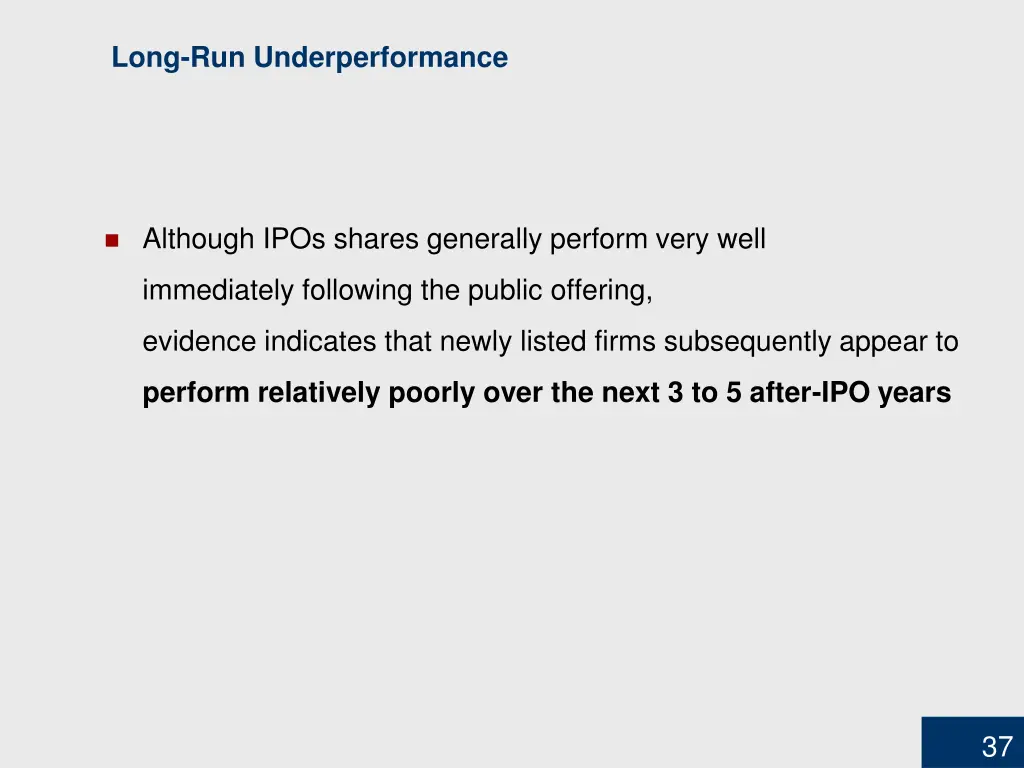 long run underperformance