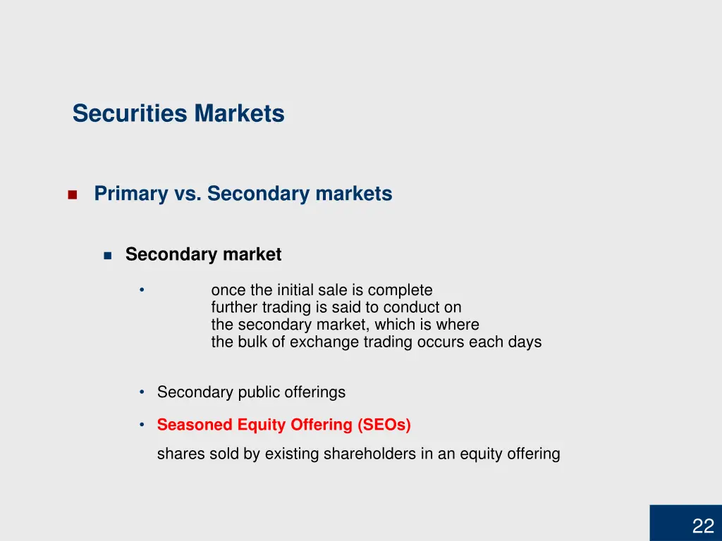 securities markets 2