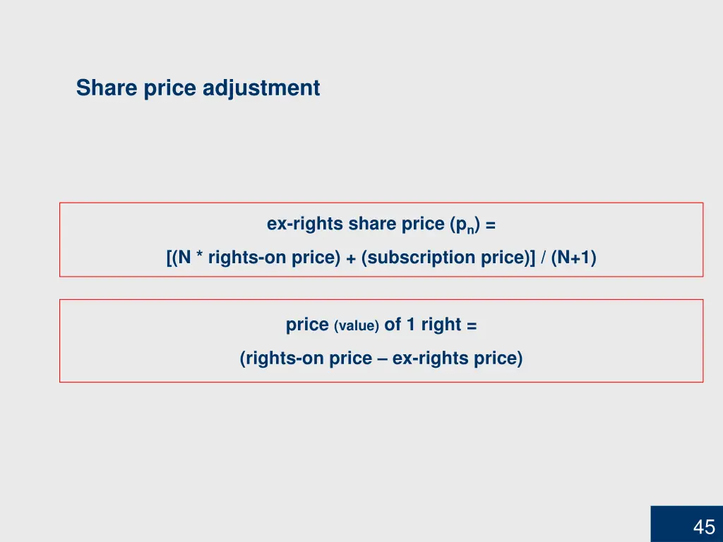 share price adjustment 1