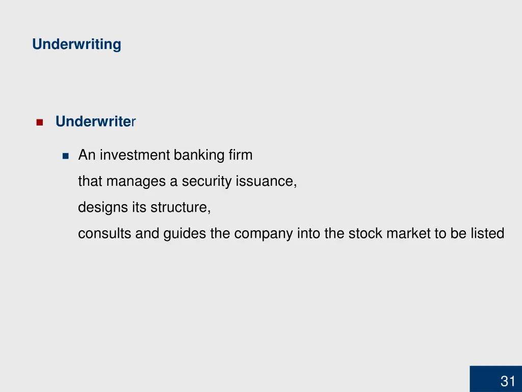 underwriting