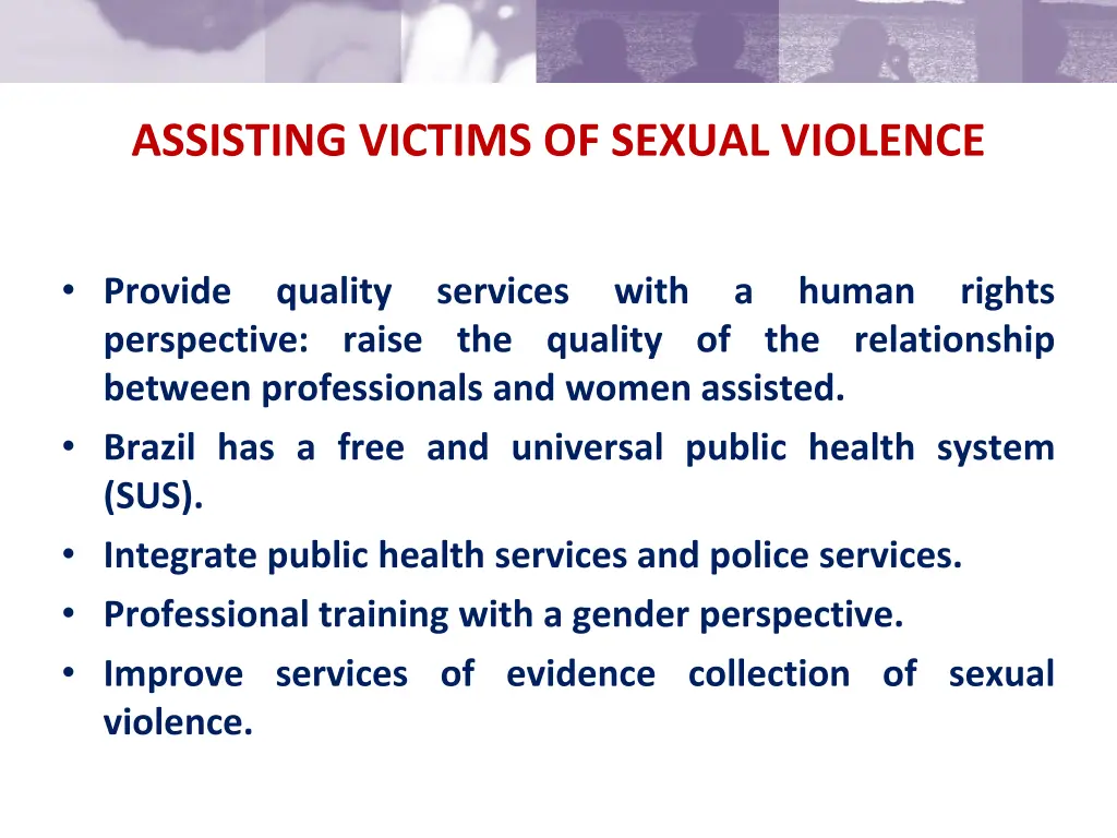 assisting victims of sexual violence