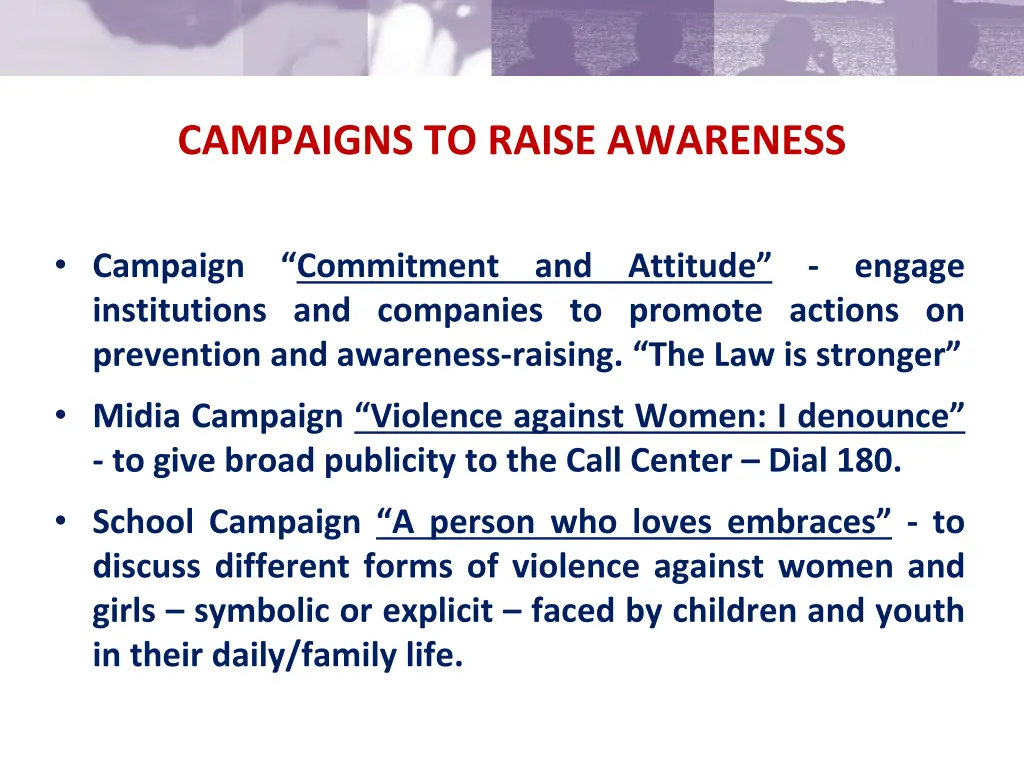 campaigns to raise awareness