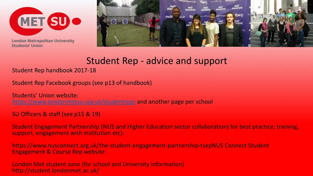 student rep advice and support