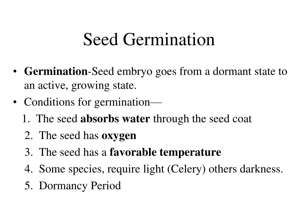 seed germination