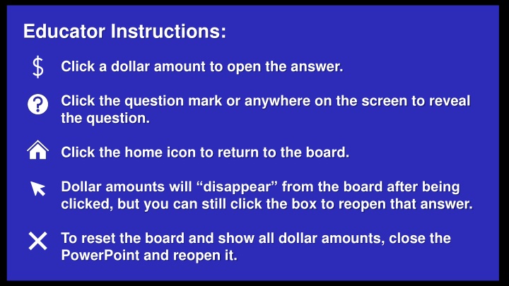 educator instructions