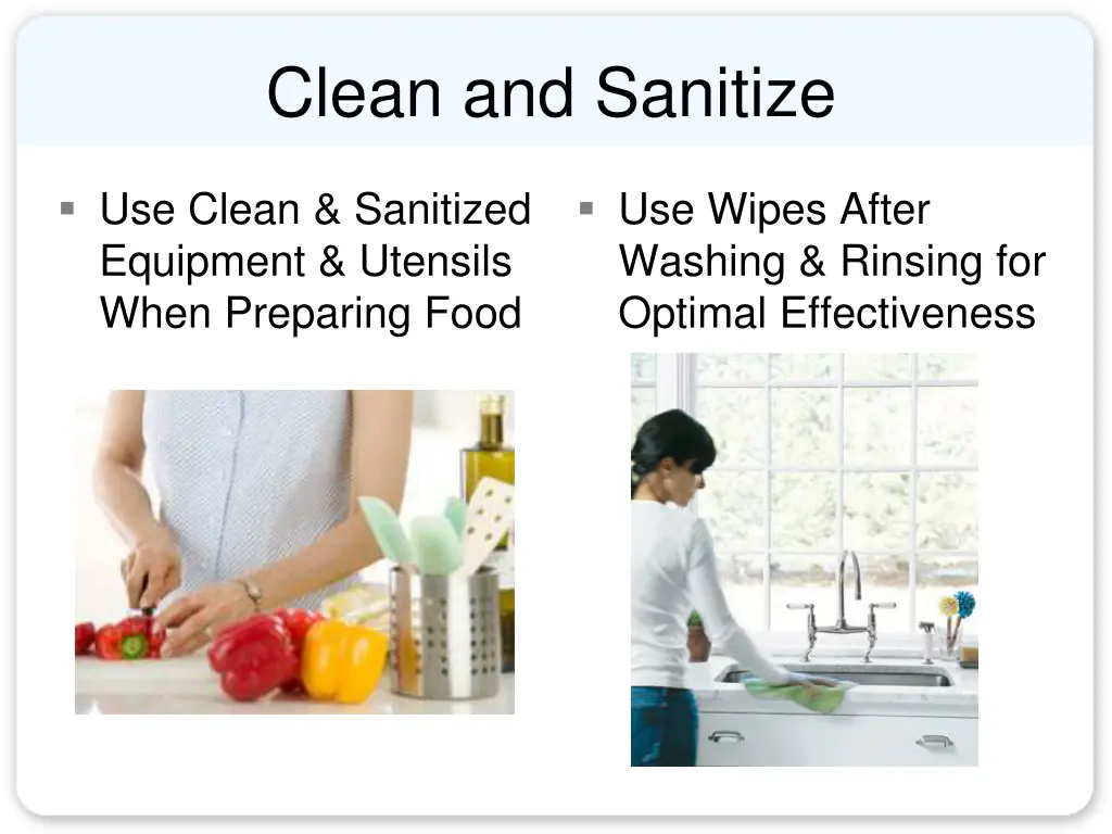 clean and sanitize