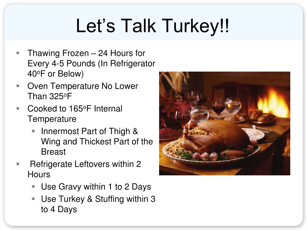 let s talk turkey