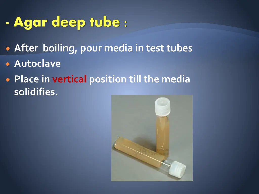 agar deep tube