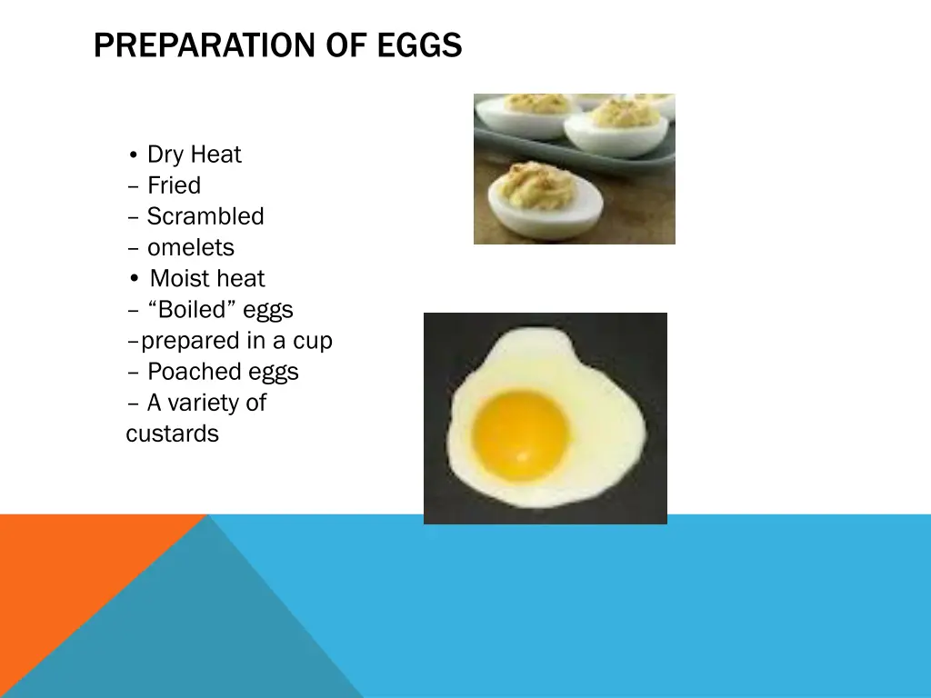 preparation of eggs