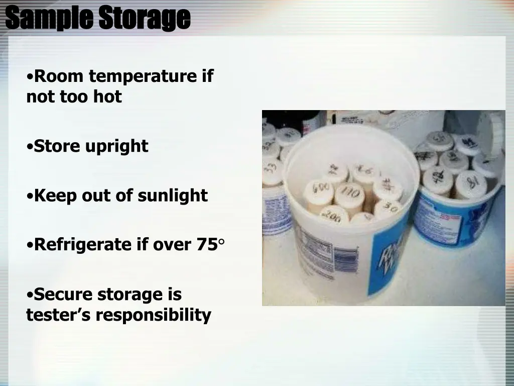 sample storage sample storage