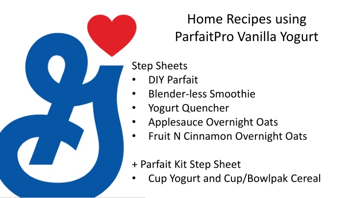 home recipes using parfaitpro vanilla yogurt