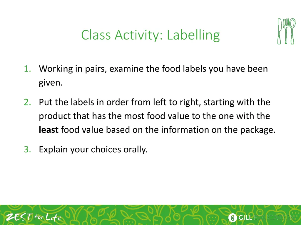 class activity labelling