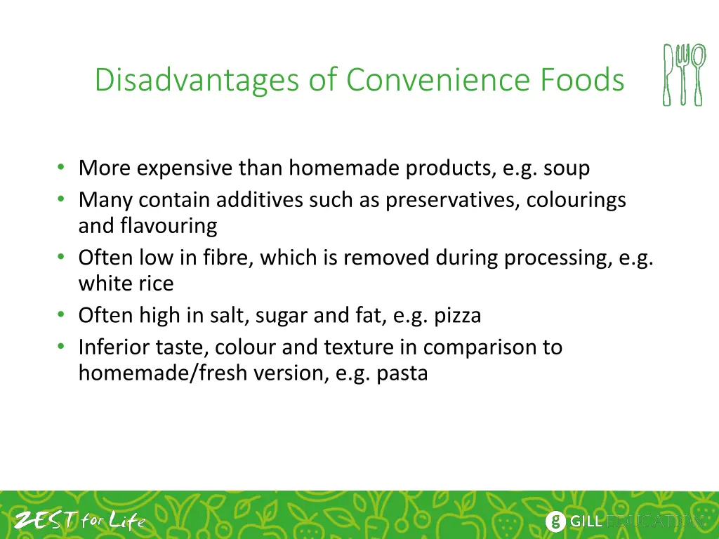 disadvantages of convenience foods