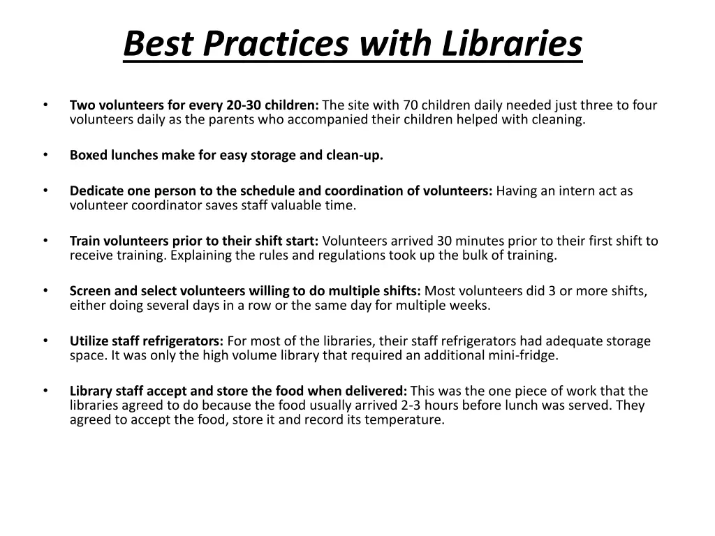 best practices with libraries