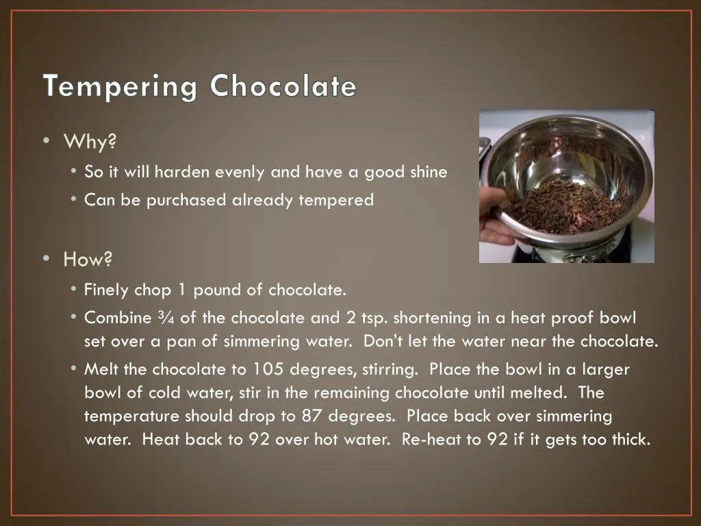 tempering chocolate