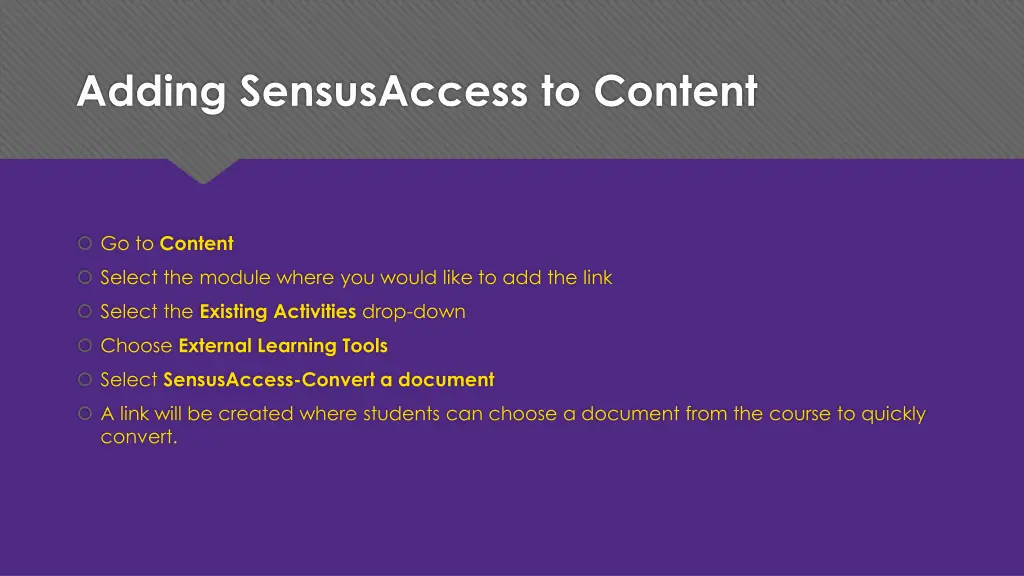 adding sensusaccess to content