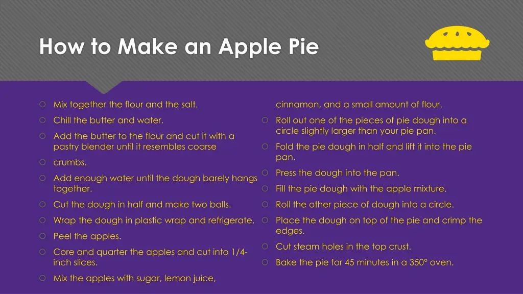 how to make an apple pie