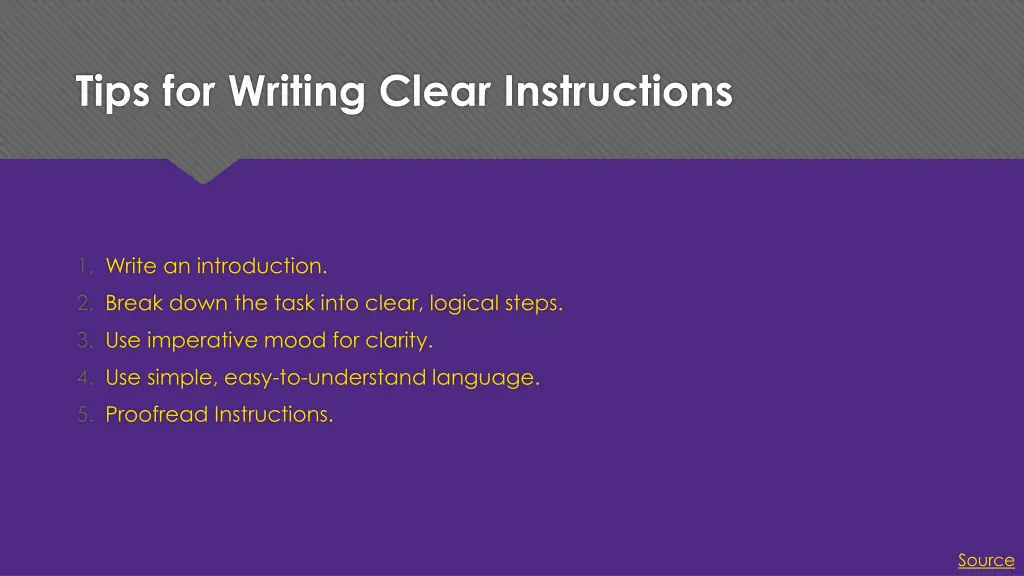 tips for writing clear instructions