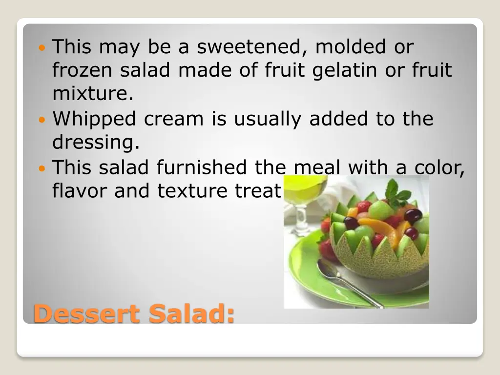 this may be a sweetened molded or frozen salad